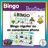 spring Bingo game with phonological awareness in FRENCH