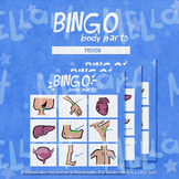 Bingo Game of Advanced Body Parts in English to print