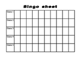 Bingo sheet - maths