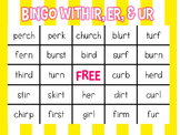 Bingo with ir, er, and ur Words