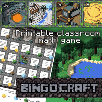 Preview of Minecraft Bingo Math Game | Classroom-ready | BingoCraft Maths