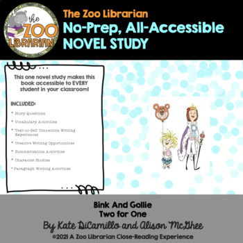 Preview of Bink and Gollie: Two for One by Kate DiCamillo/CCSS Aligned Novel Study