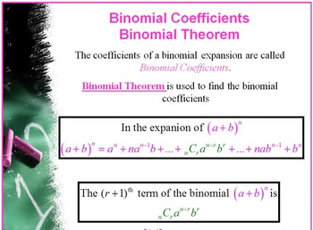 Preview of Binomial Distribution - The Binomial Theorem & Pascal's Triangle
