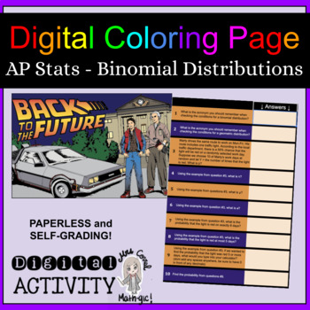 Preview of Binomial Distributions Digital Coloring Page