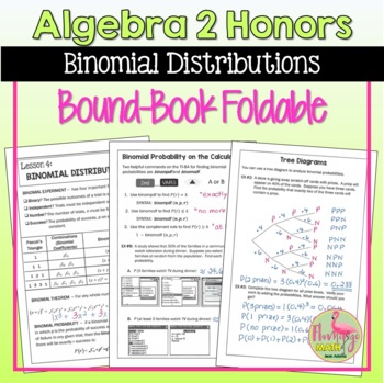 Preview of Binomial Distributions Foldable (Unit 13)