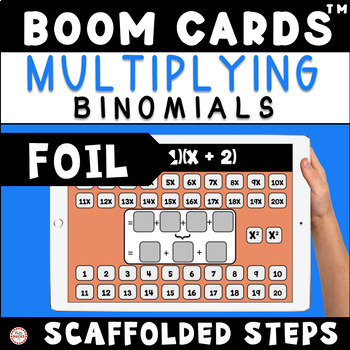 Preview of Distributive Property Multiplying Binomials FOIL Activity 8th Grade Boom Cards™