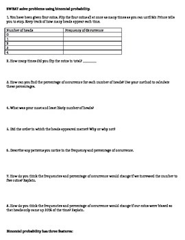 Preview of Binomial Probability (Bernoulli) Discovery