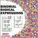 Binomial Radical Expressions - Multiply & Rationalize (Not
