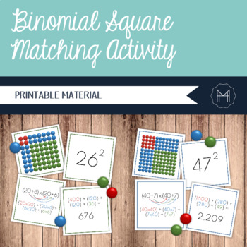 Preview of Binomial Square Matching Cards