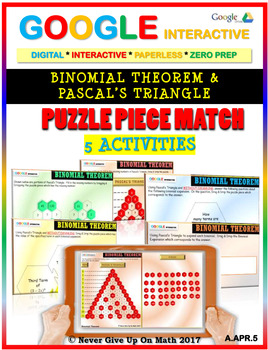 Preview of Binomial Theorem & Pascal's Triangle - (5 Activities) Google Interactive