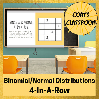 Preview of Binomial and Normal Distributions 4-In-A-Row Review (designed for IB Math AI)