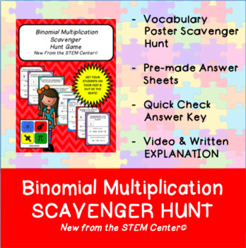 Preview of Binomials Scavenger Hunt