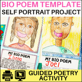 Bio Poem Template Selfie Drawing Fun ELA Back to School Ac