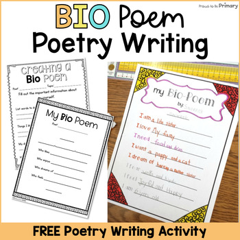Preview of Bio Poetry Writing Activity Templates - Poetry Month Lesson