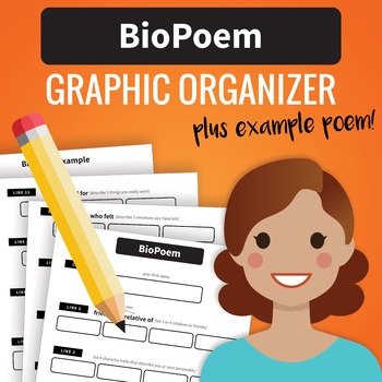 Preview of BioPoem (Biographical Poem) Graphic Organizer and Example