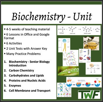 Preview of Biochemistry Complete Bundle -Senior Biology -Lessons, Activities, & Assessments