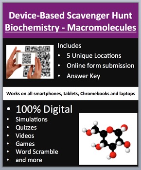 Preview of Biochemistry - Macromolecules – Device-Based Scavenger Hunt Activity