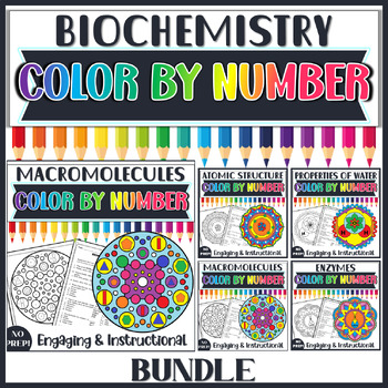 Biochemistry and Macromolecules Color by Number Bundle | TPT