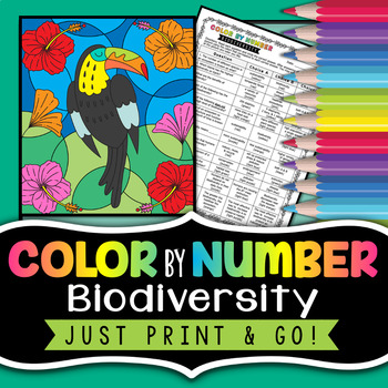 Preview of Biodiversity Color by Number - Science Color By Number