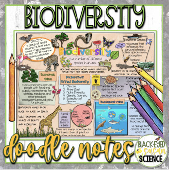 Preview of Biodiversity Doodle Notes & Quiz