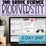 Biodiversity & Habitats | 2nd Grade Science NGSS | Print +