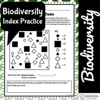 Preview of Biodiversity Index Practice for Middle School Science Ecology/Biodiversity Unit