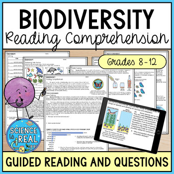 Preview of Biodiversity Reading Comprehension Worksheets