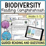 Biodiversity Reading Comprehension Worksheets