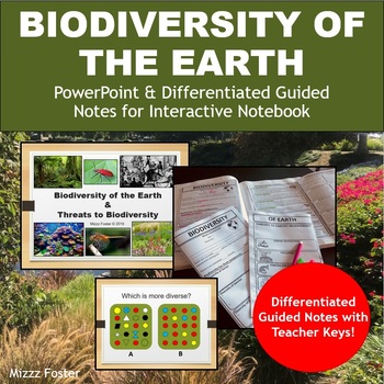 Preview of Biodiversity of the Earth PowerPoint with Differentiated Guided Notes for INB