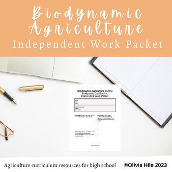 Preview of Biodynamic Farming Independent Worksheet Packet