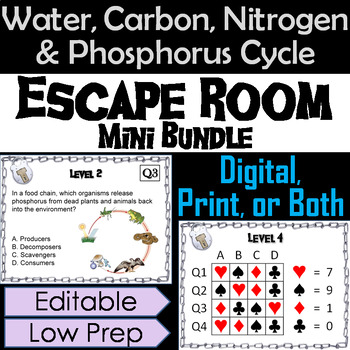 Preview of Biogeochemical Cycles Activity Escape Room: Water, Carbon, Nitrogen, Phosphorus