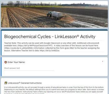 Preview of Biogeochemical Cycles LinkLesson® - Online Blended Distance Remote Learning