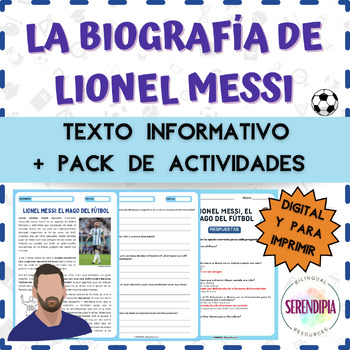 Preview of Biografía de Lionel Messi || TEXTO + ACTIVIDADES || Spanish ELE | Fútbol, soccer