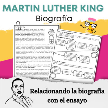 Preview of Biografía vs  Ensayo  | Martín L. King - Spanish Reading | Biography