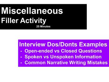Preview of Biographical Interview Do's and Don'ts - Peer Interview - Practice Interview