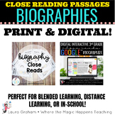 Biographies Close Reading Print & Digital Bundle