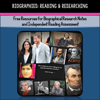 Preview of Biographies: Famous Person Research & Independent Reading Notes (Free Resources)