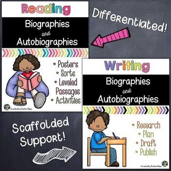 Preview of Biographies and Autobiographies | Reading and Writing Activities BUNDLE