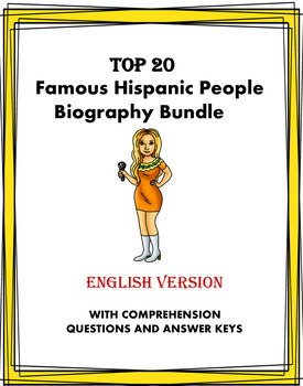 Preview of TOP 20 Hispanic People BIG Biography Bundle @50% off! (English Version)