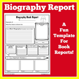 Biography Template | 1st 2nd 3rd 4th 5th Grade Graphic Organizer Report Project