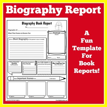 Preview of BIOGRAPHY Graphic Organizer Template Report Project 1st 2nd 3rd 4th 5th Grade