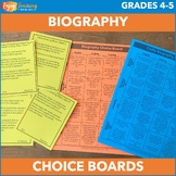 Biography Activities - Task Cards & Choice Boards for Any Book