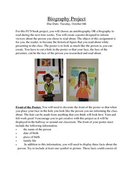 Biography/Autobiography Book Project by Brooke's Bright Ideas | TPT