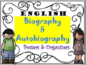 Preview of Biography & Autobiography (ENGLISH) Posters/Anchor Charts
