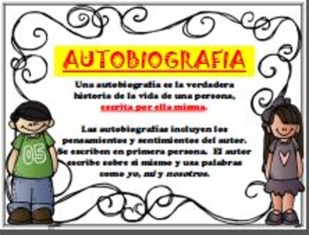 Preview of Biography & Autobiography Posters/Anchor Charts (SPANISH & ENGLISH)