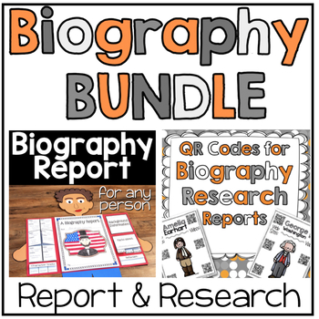 Preview of Biography Report & QR Codes for Biography Research Report BUNDLE Websites Videos