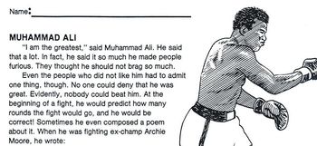 Preview of Biography Bank: Boxer MUHAMMAD ALI  w/4 Multiple Choice Reading Comprehension Qs
