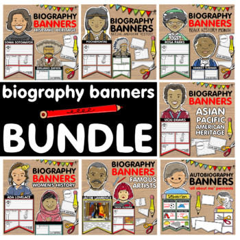 Preview of Biography Banners + Pennants Bundle