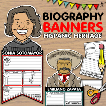 Preview of Biography Banners / Pennants - Hispanic Heritage Month