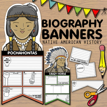 Preview of Biography Banners + Pennants - Native American History